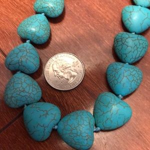 turquoise Jewelry - Turquoise heart strand necklace 17” turquoise Jewelry - Turquoise heart strand necklace 17”